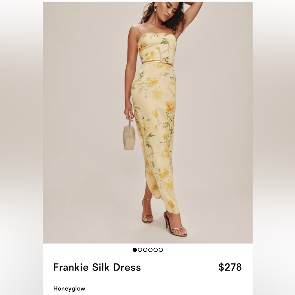 Reformation Strapless Yellow Floral Dress - No Flaws worn once!